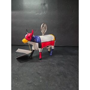 Cow Parade Mooma Spinning Wheel Cow Figurine, Westland Giftware, #9175, No Box